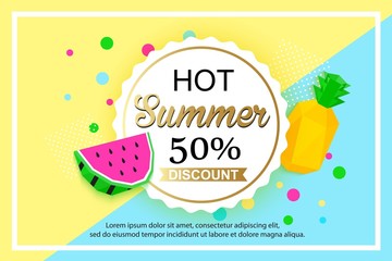 Summer sale background design for banner