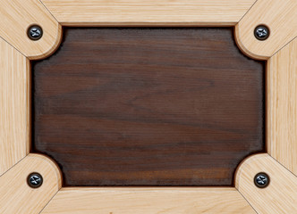 old wooden frame blackboard, menu board. isolated on white. 3d rendering.