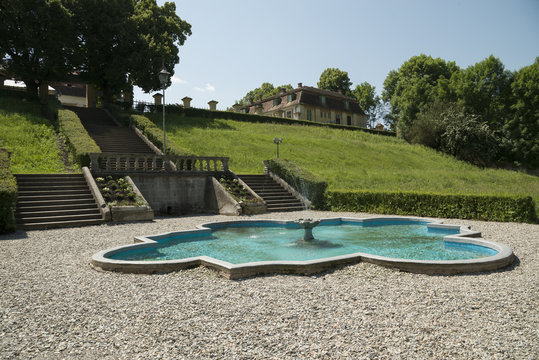 Park of Baron von Brukenthal Palace in Avrig, Transylvania