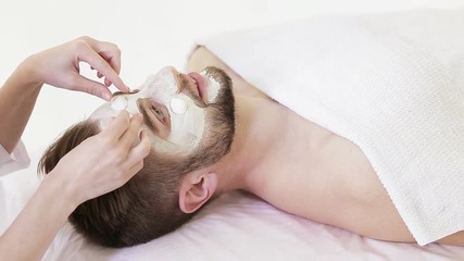 Young man in Spa salon. men's Spa treatments