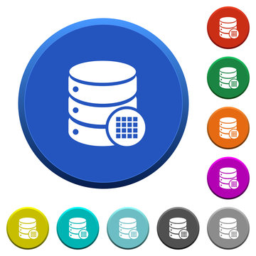 Database table cells beveled buttons