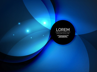 Overlapping circles on glowing abstract background