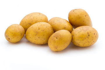 Raw potato isolated on white background.