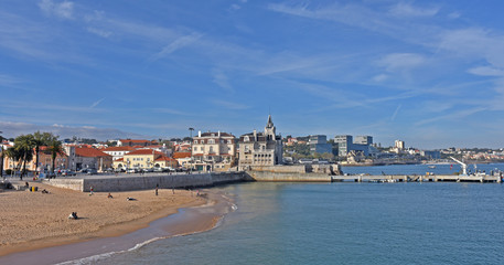 City and beach of Cascais in Portugal