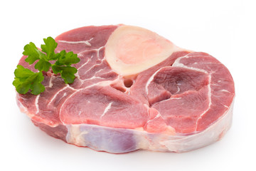 Veal steak isolated on the white background.