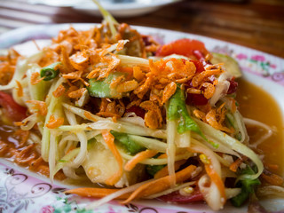 Famous Thai food, Papaya sald (Somtam)