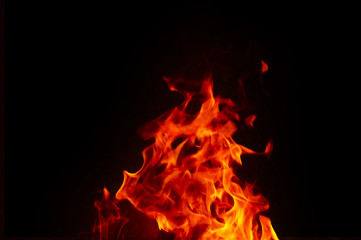 Fire Texture With Motion Blur Effect Over Black Background