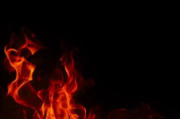 Fire Texture With Motion Blur Effect Over Black Background