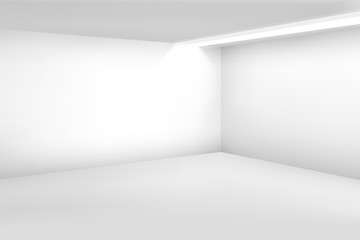 White empty room. 3d modern blank interior. Vector home background