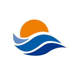 Vector abstract sign the sun and the sea. Summer concept