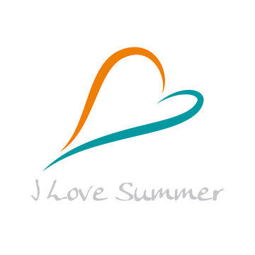 Vector heart and sun, love the summer concept