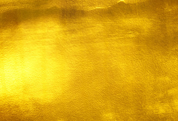 Shiny yellow leaf gold foil texture