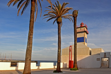 Santa Marta Lighthouse in Cascais, Lisboa region, Portugal