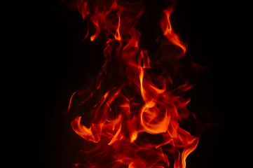 Fire Texture With Motion Blur Effect Over Black Background