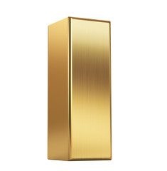 3d render illustration. Gold letter I on a white background.