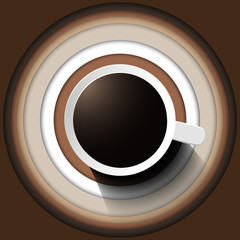 Coffee cup 3D vector background abstract