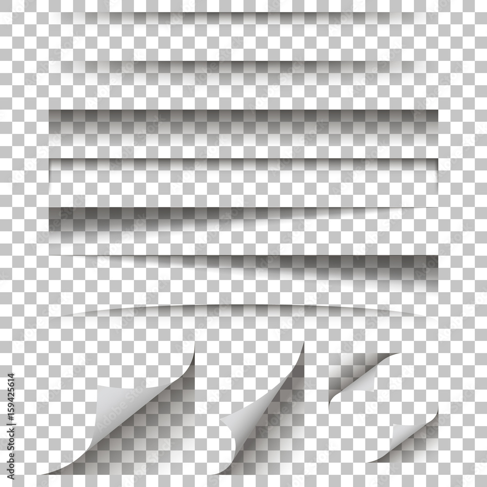 Wall mural paper shadow effect on a isolated background