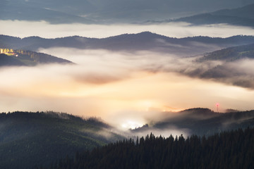 Night misty mountains