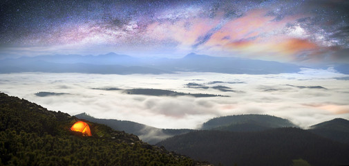 Night misty mountains