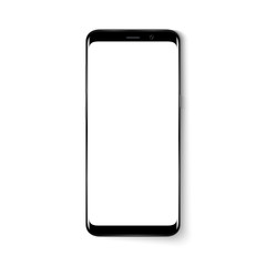 Smart phone. Realistic mobile phone smart phone with blank screen isolated on background. Vector illustration for printing and web element.