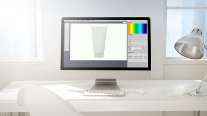 workspace background computer product design