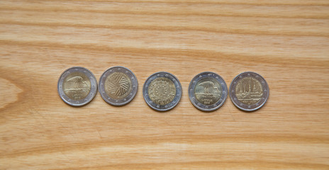 National anniversary Euro coins. Latvian currency.