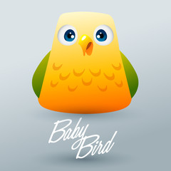 Cute Baby Bird : Vector Illustration