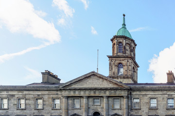 Street view of church landmarks of Dublin Ireland