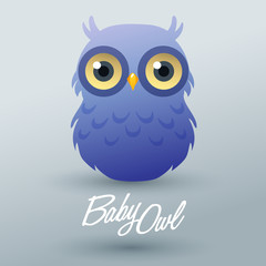 Cute Baby Owl : Vector Illustration
