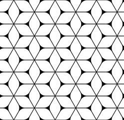 
Vector seamless pattern. Modern stylish texture. Monochrome geometric pattern with hexagonal tiles
