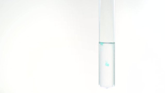 Interaction of solutions of sodium hydroxide and copper II sulfate. The formation of a blue precipitate of copper II hydroxide.