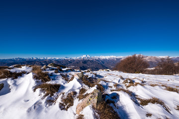 View from the snowy top of the mountain