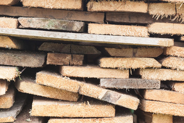 Boards stacked in a stack, background