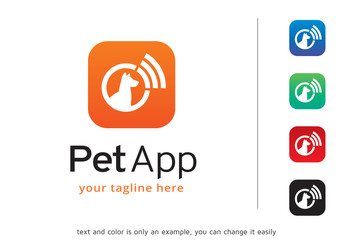 Pet App Logo Template Design Vector, Emblem, Design Concept, Creative Symbol, Icon