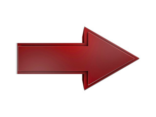 Red Arrow Icon Sign. 3D rendering