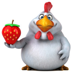 Fun chicken - 3D Illustration