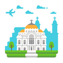 Flat design Palace of Fine Arts
