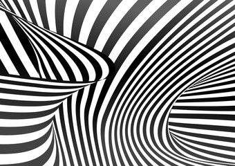 Vector op art pattern. Optical illusion abstract background.
