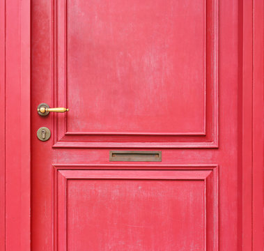 Detail Antique Chinese Red Door.