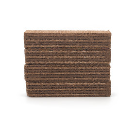 chocolate waffles isolated on white background