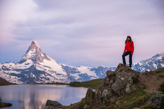 Girl admiring the Alps, Matterhorn Peak, June 2017