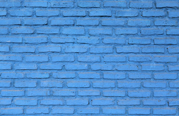 colorful blue brick wall background.