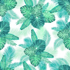 Fototapety  Seamless Tropical Exotic Palm Leaves Pattern.