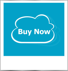 photo frame with buy now word, business concept