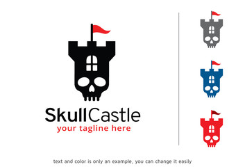 Skull Castle Logo Template Design Vector, Emblem, Design Concept, Creative Symbol, Icon