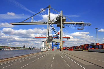 Fototapeta na wymiar Container terminal in Hamburg port