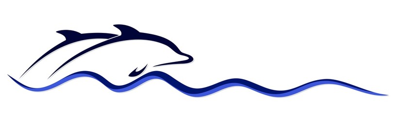 Naklejka premium Logo of dolphins. 