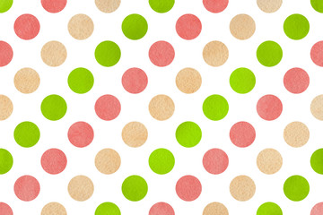 Watercolor polka dot background.