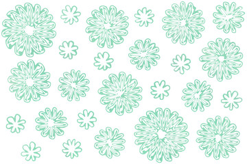 Watercolor abstract flowers on white background