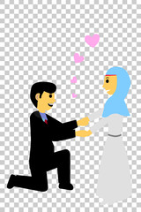 Bride Couple Muslim and Muslimah 